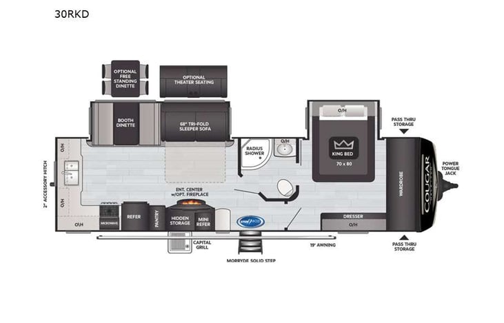 Representative floor plan provided by a trusted RVshare partner.