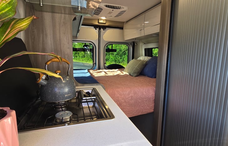 Back of coach view with Bath door closed.