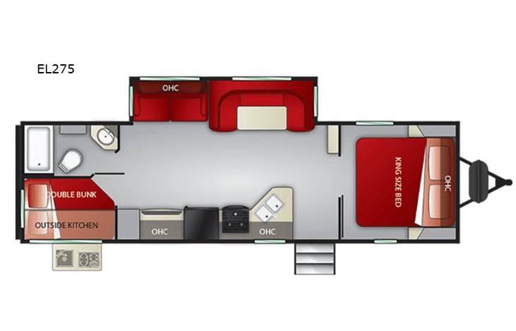 Representative floor plan provided by a trusted RVshare partner.