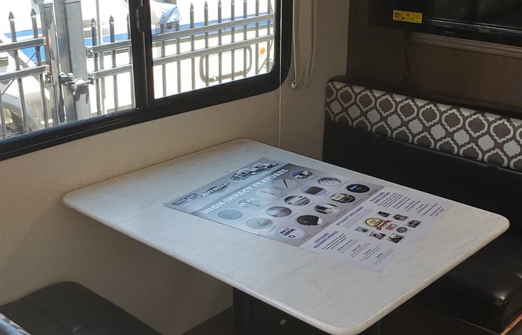 cozy dinette transforms into a bed.