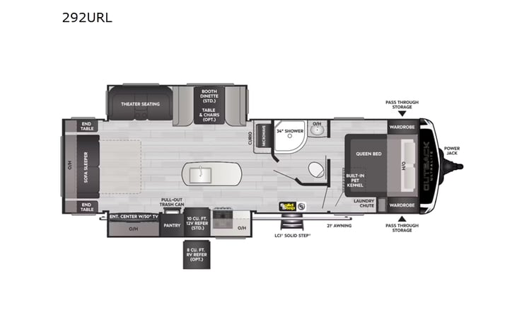 Representative floor plan provided by a trusted RVshare partner.