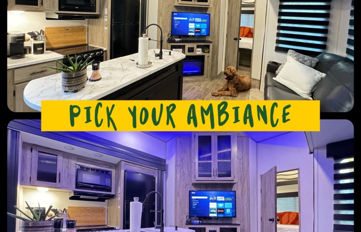 Relax, eat or play video games in front of the fireplace