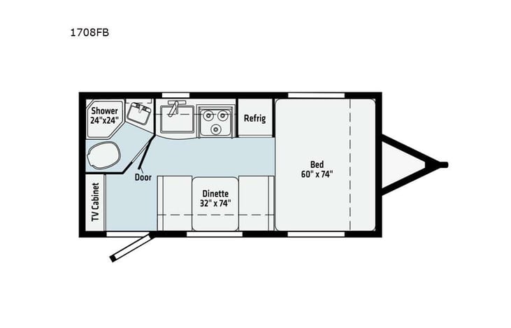 Representative floor plan provided by a trusted RVshare partner.