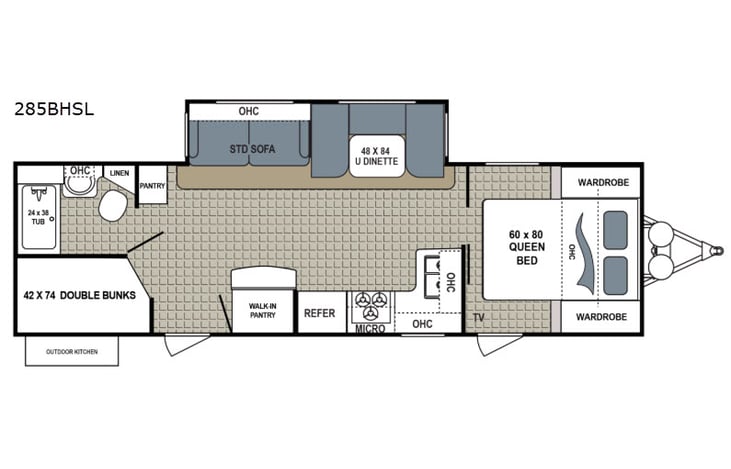 Representative floor plan provided by a trusted RVshare partner.
