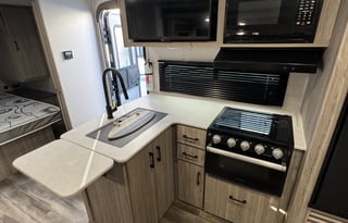 Keystone Passport Sleeps 8 comfortably.