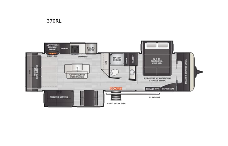 Representative floor plan provided by a trusted RVshare partner.
