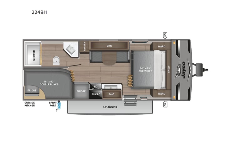 Representative floor plan provided by a trusted RVshare partner.