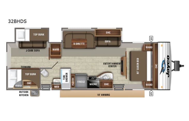 Representative floor plan provided by a trusted RVshare partner.