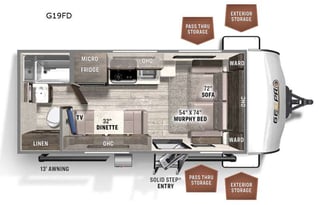 19' Trailer w/E-Bike & Solar, Pet-Friendly