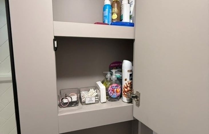Bathroom Cabinet. Includes toiletries, ect..
