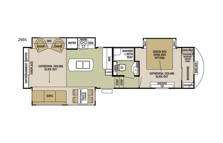 Representative floor plan provided by a trusted RVshare partner.