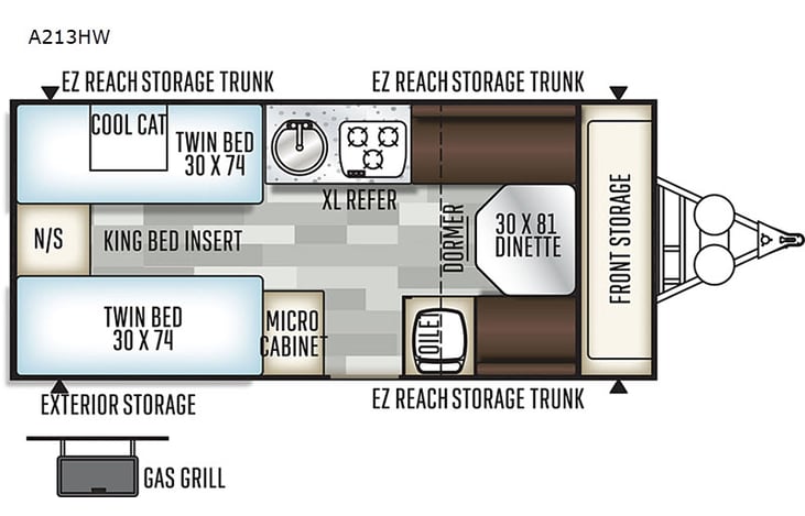 Representative floor plan provided by a trusted RVshare partner.