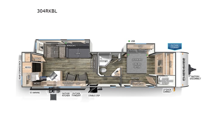 Representative floor plan provided by a trusted RVshare partner.