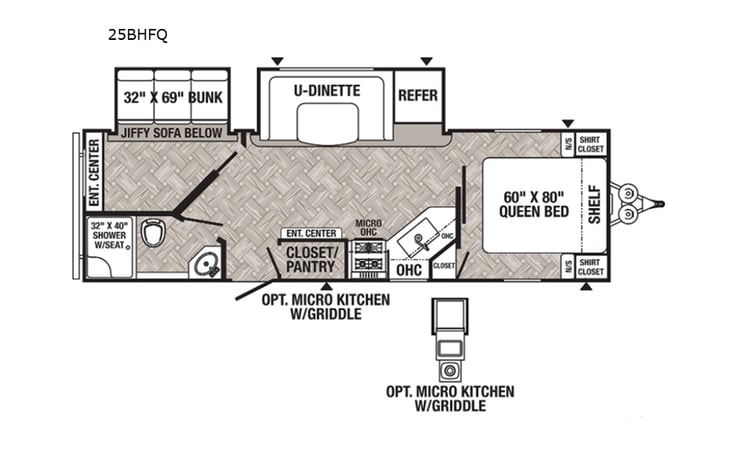 Representative floor plan provided by a trusted RVshare partner.