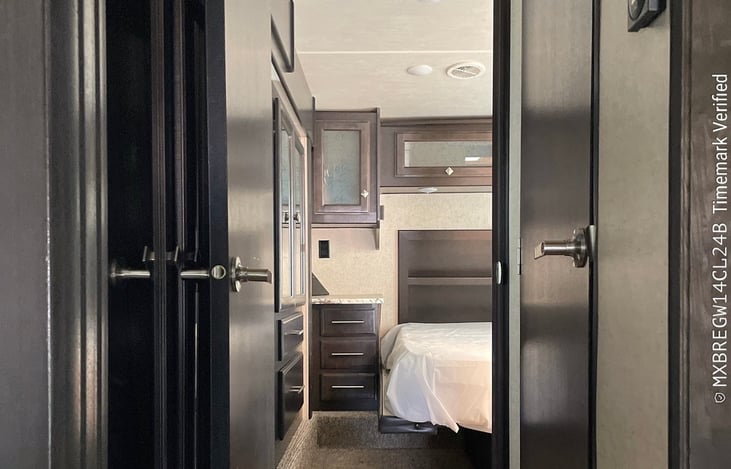 Hallway to the bedroom and bathroom.