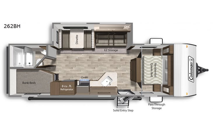 Representative floor plan provided by a trusted RVshare partner.