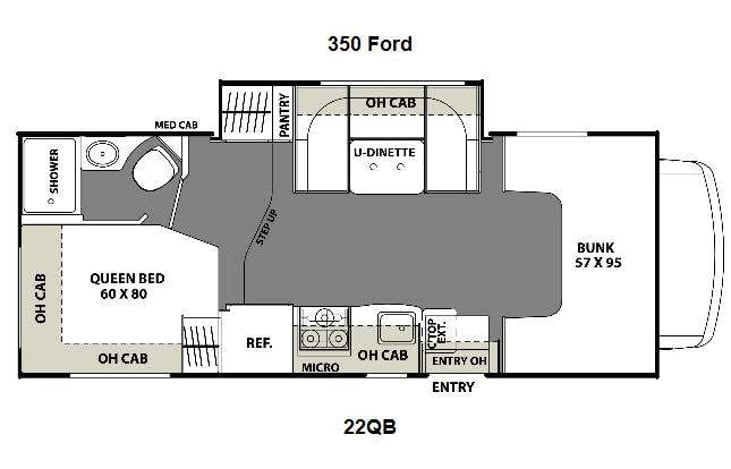 Representative floor plan provided by a trusted RVshare partner.
