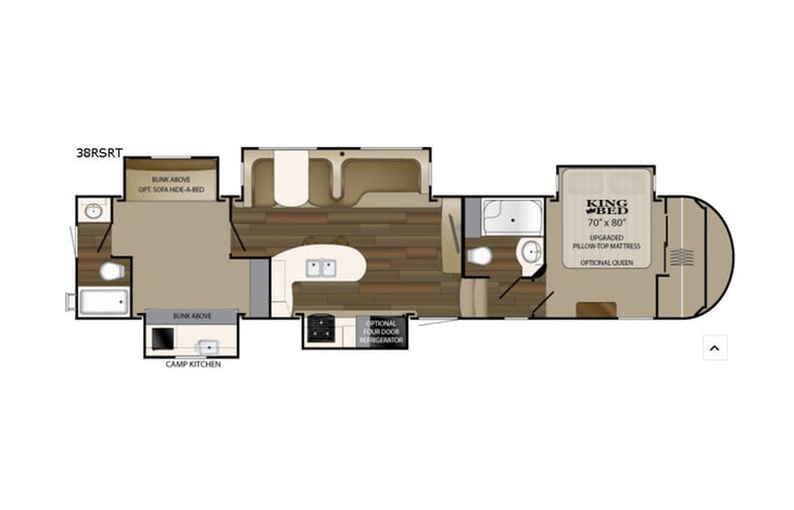 Representative floor plan provided by a trusted RVshare partner.