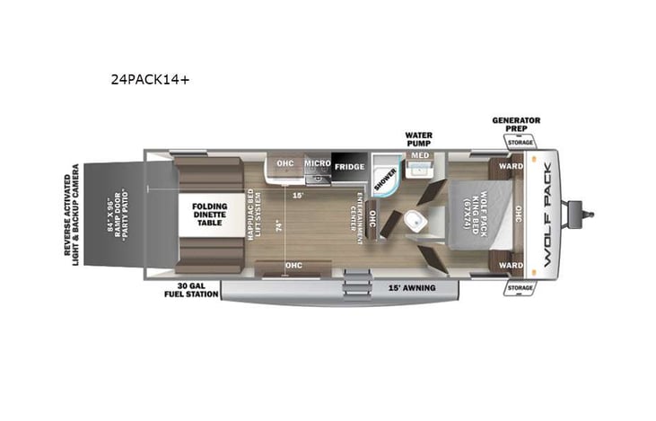 Representative floor plan provided by a trusted RVshare partner.