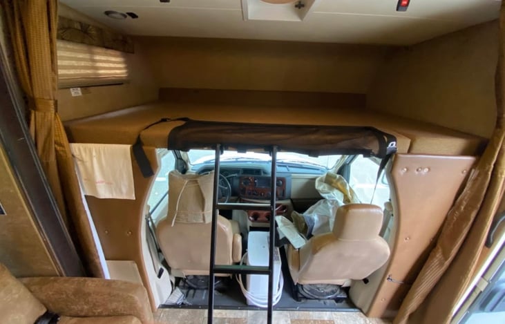 Overhead sleeping area.