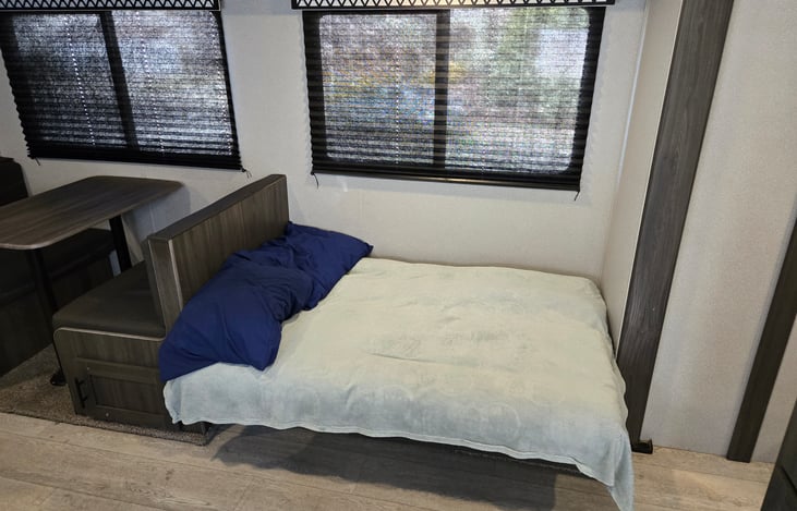 Couch converted to bed