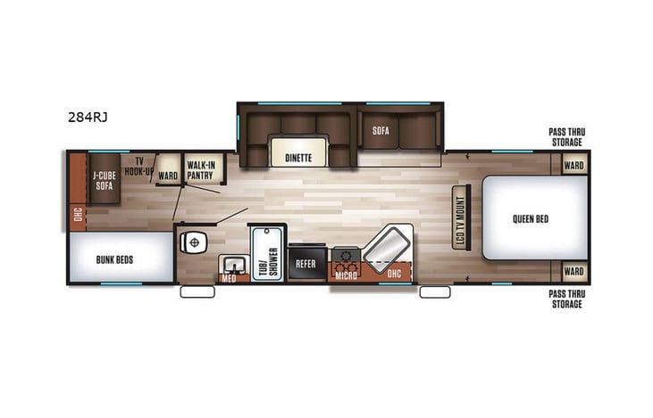 Representative floor plan provided by a trusted RVshare partner.