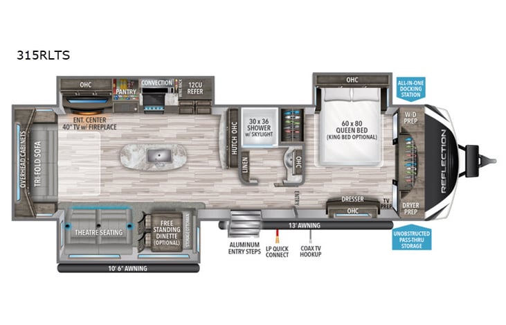 Representative floor plan provided by a trusted RVshare partner.