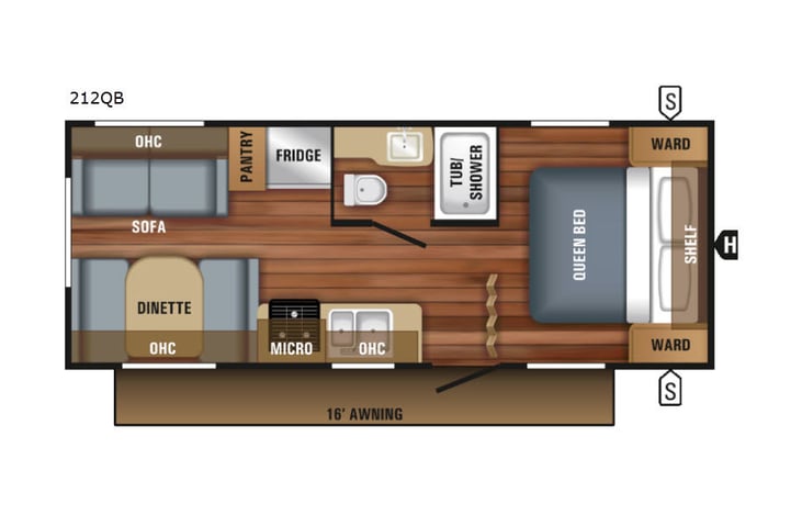 Representative floor plan provided by a trusted RVshare partner.