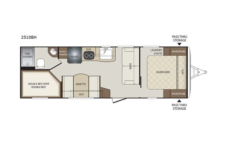 Representative floor plan provided by a trusted RVshare partner.