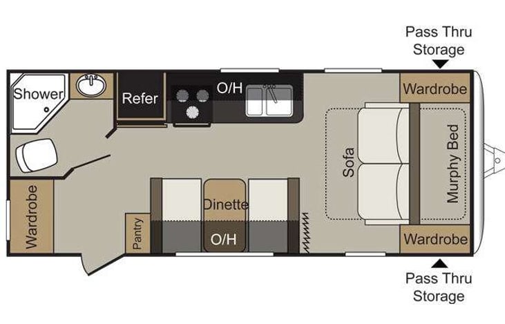 Representative floor plan provided by a trusted RVshare partner.