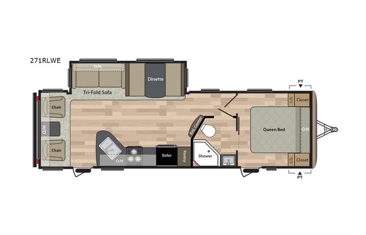 Representative floor plan provided by a trusted RVshare partner.