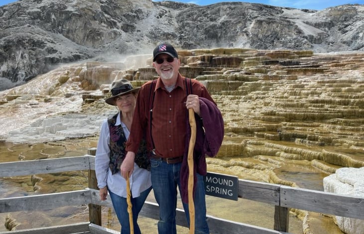 Yellowstone. We camped at a campground outside Yellowstone, only a few minutes from the entrance.