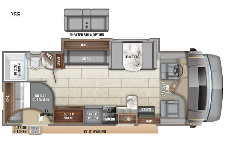 Representative floor plan provided by a trusted RVshare partner.