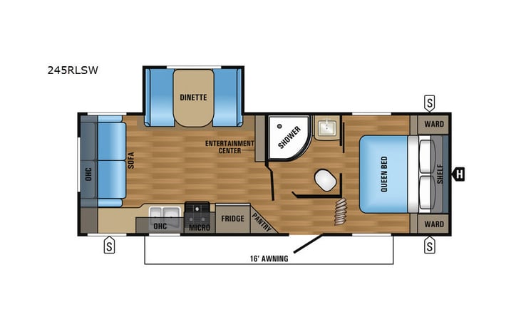 Representative floor plan provided by a trusted RVshare partner.