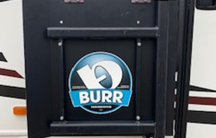 Wheel Chair lift closed up. Can be taken off if not needed. Does not hinder the driver for viewing in his mirrors.