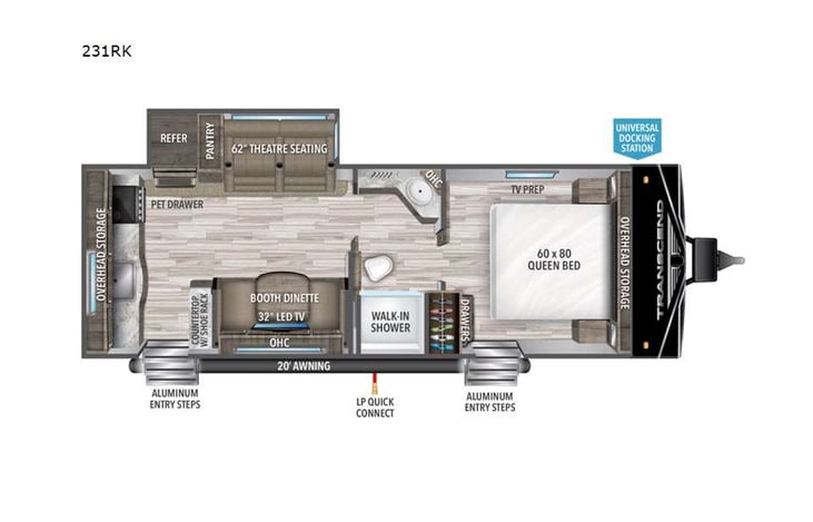 Representative floor plan provided by a trusted RVshare partner.