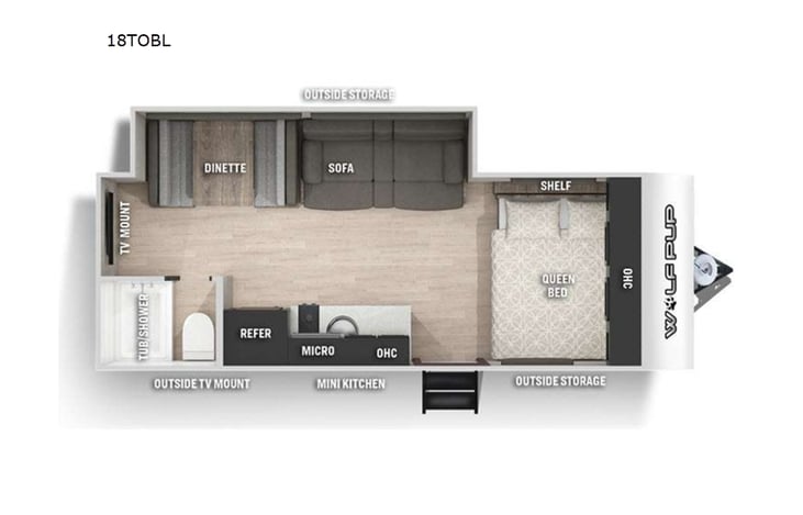 Representative floor plan provided by a trusted RVshare partner.
