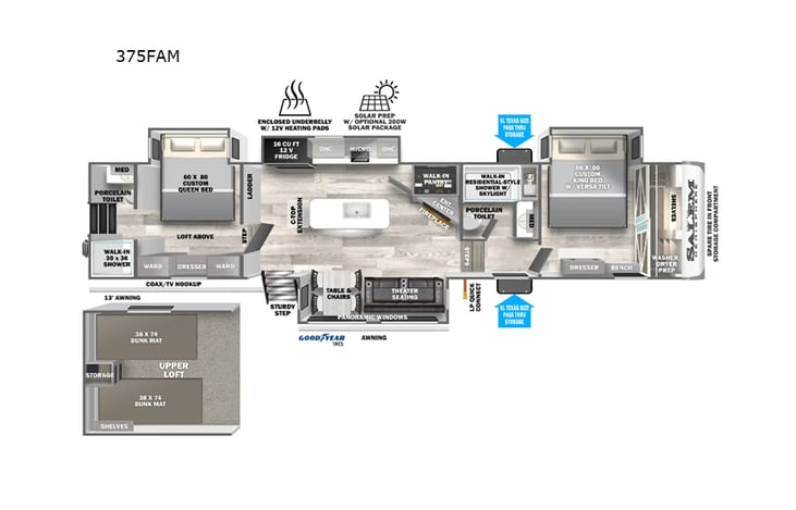 Representative floor plan provided by a trusted RVshare partner.