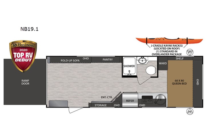 Representative floor plan provided by a trusted RVshare partner.