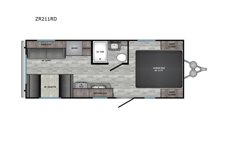 Representative floor plan provided by a trusted RVshare partner.