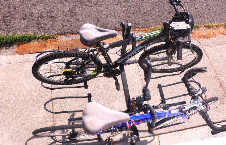 Bike rack available upon request for an additional charge. Bikes not included. The bikes are just to display how you can use bike rack with RV