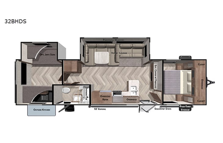 Representative floor plan provided by a trusted RVshare partner.