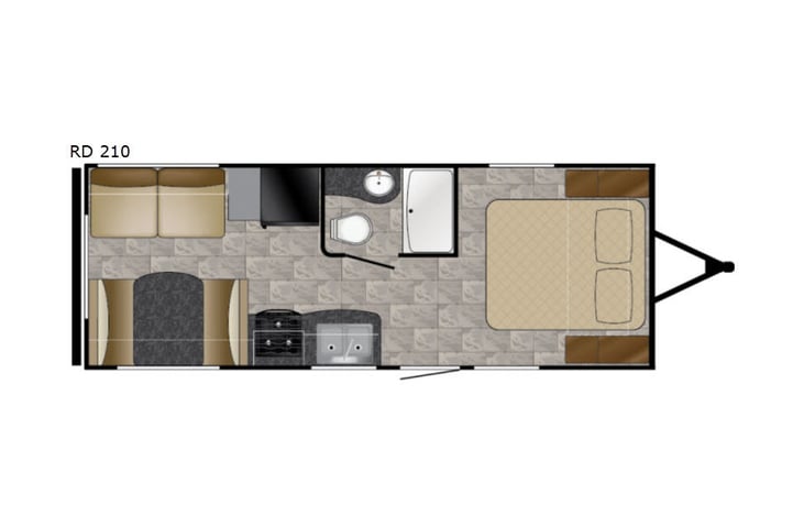 Representative floor plan provided by a trusted RVshare partner.