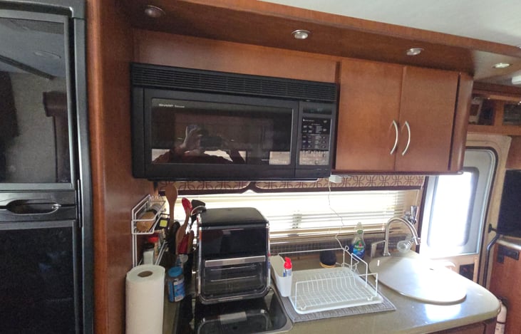 Microwave convection oven combination large high output airfryer available for additional cost paper plates as well as paper towels also available at additional cost no condiments or seasonings