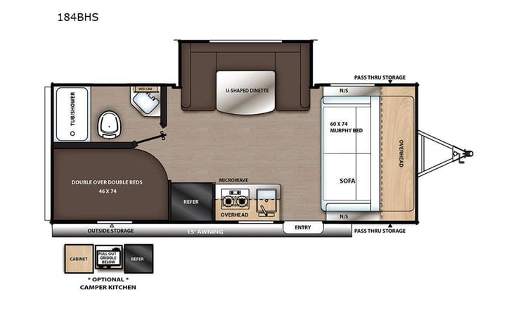 Representative floor plan provided by a trusted RVshare partner.