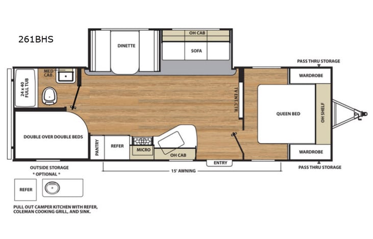 Representative floor plan provided by a trusted RVshare partner.