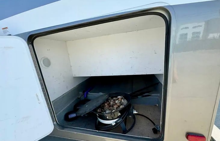 Storage Compartment + Propane Rock Fire