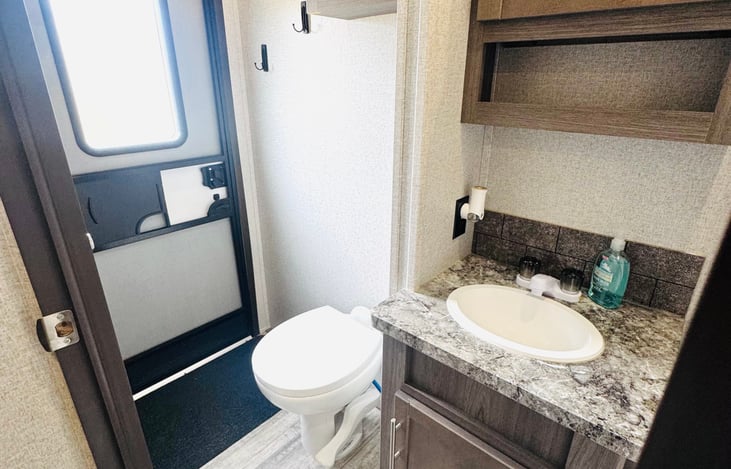 2nd Full Bath connected to 2nd Private Room with shower, sink and toilet. 2nd exterior door.