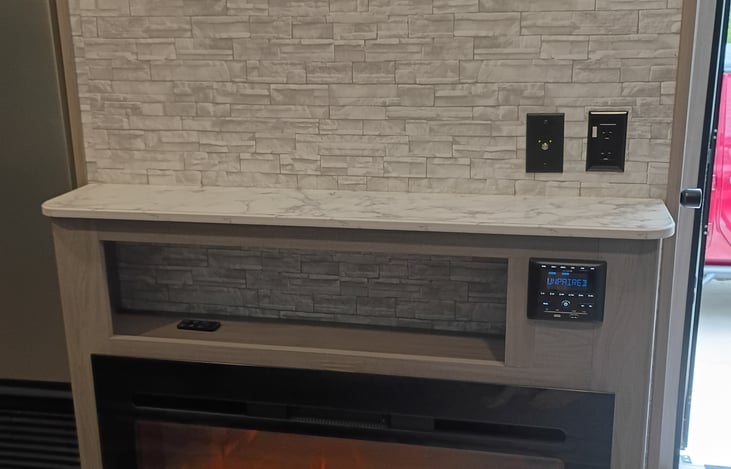 A fireplace for spending cozy days and nights when the weather is chilly.