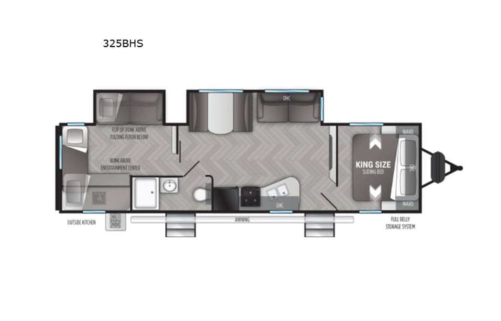Representative floor plan provided by a trusted RVshare partner.